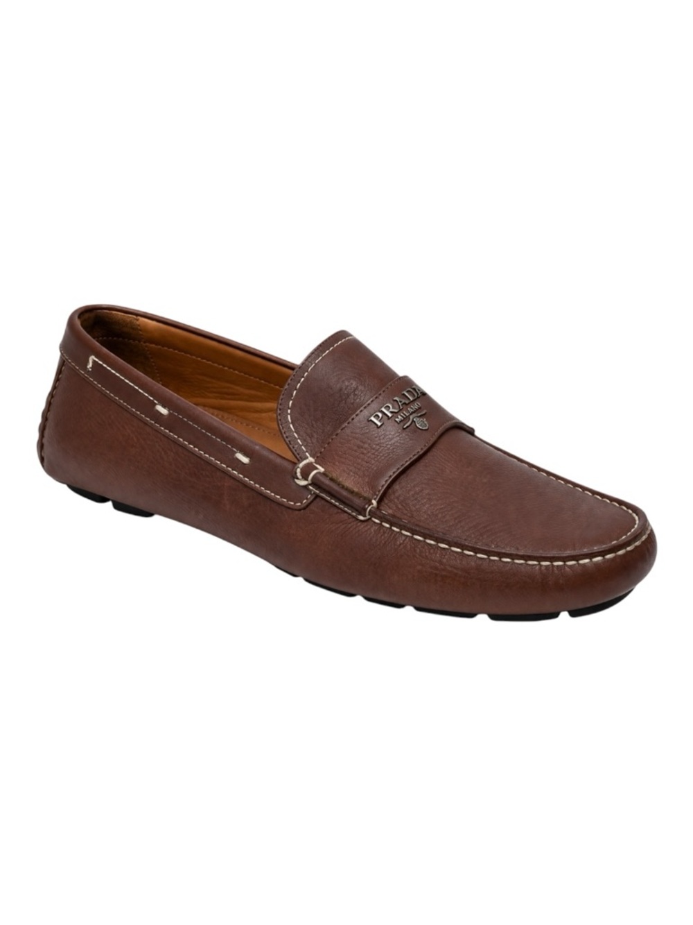 Prada Milano Brown Leather Driving Loafers | Made in Italy